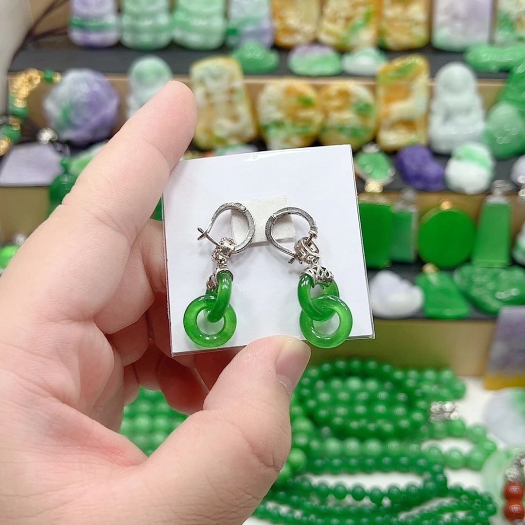 翡翠银S925镶嵌吊坠(赠链)