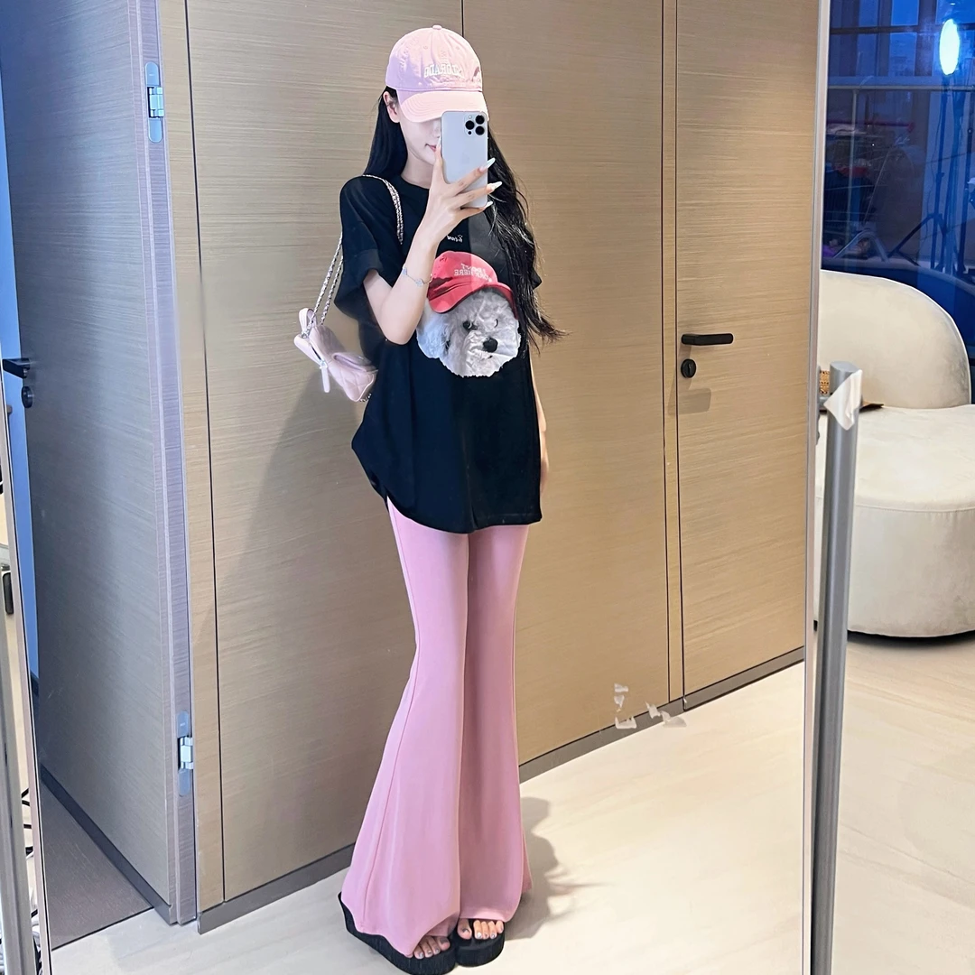 陈六六CHENLIULIU【蜜桃氧气裤】舒适休闲显瘦微喇裤