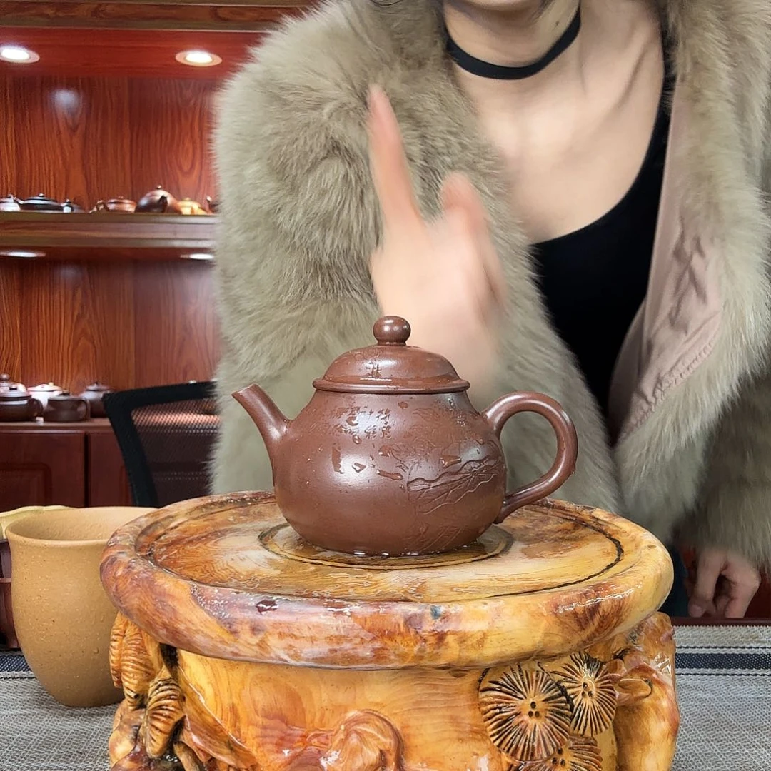 紫砂茶壶一壶李紫砂200c c