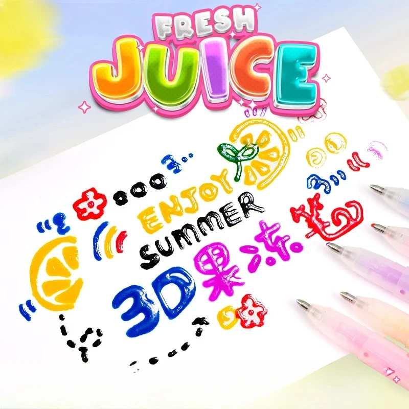 【3D立体果冻笔】彩色学生中心笔可爱少女心DIY手账