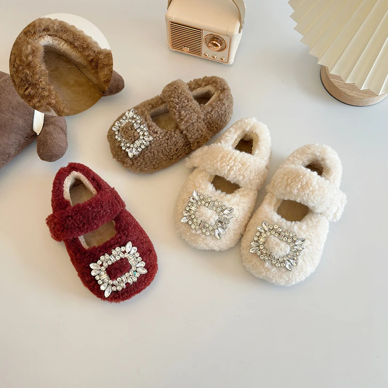儿童公主鞋【新年款】女童可爱加绒豆豆鞋软底百搭洋气毛毛鞋