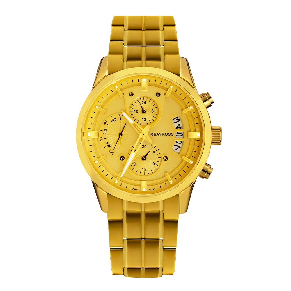 【三眼六针】REAYROSS/足金999/经典奢华多功能腕表