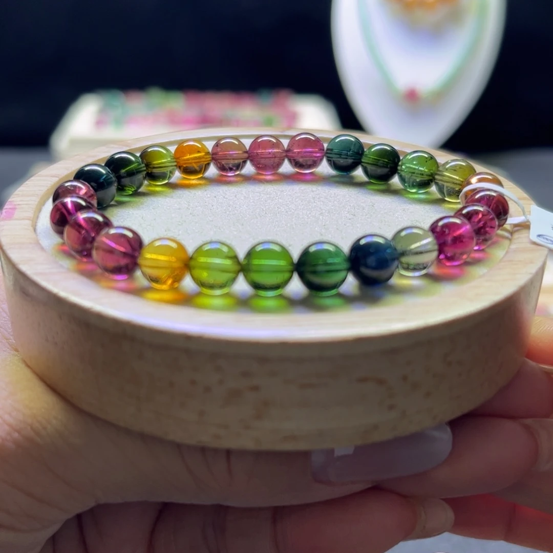 手链未镶嵌碧玺老矿7.5mm