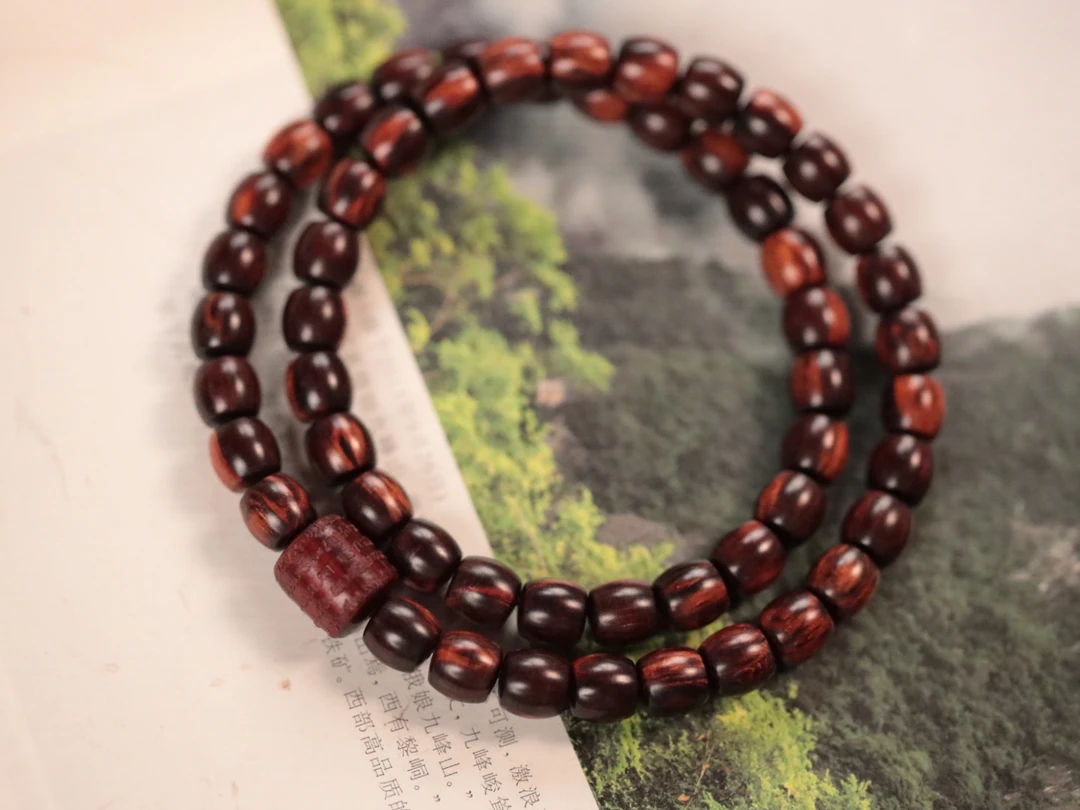 降真香 红降8x8mm直切【顶珠：五条】【锁骨链】多样性随机发一串