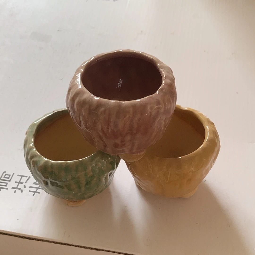 摆件陶盆有孔 瑕疵介意勿拍