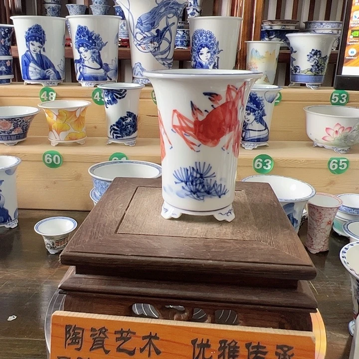 手绘手工陶瓷花盆