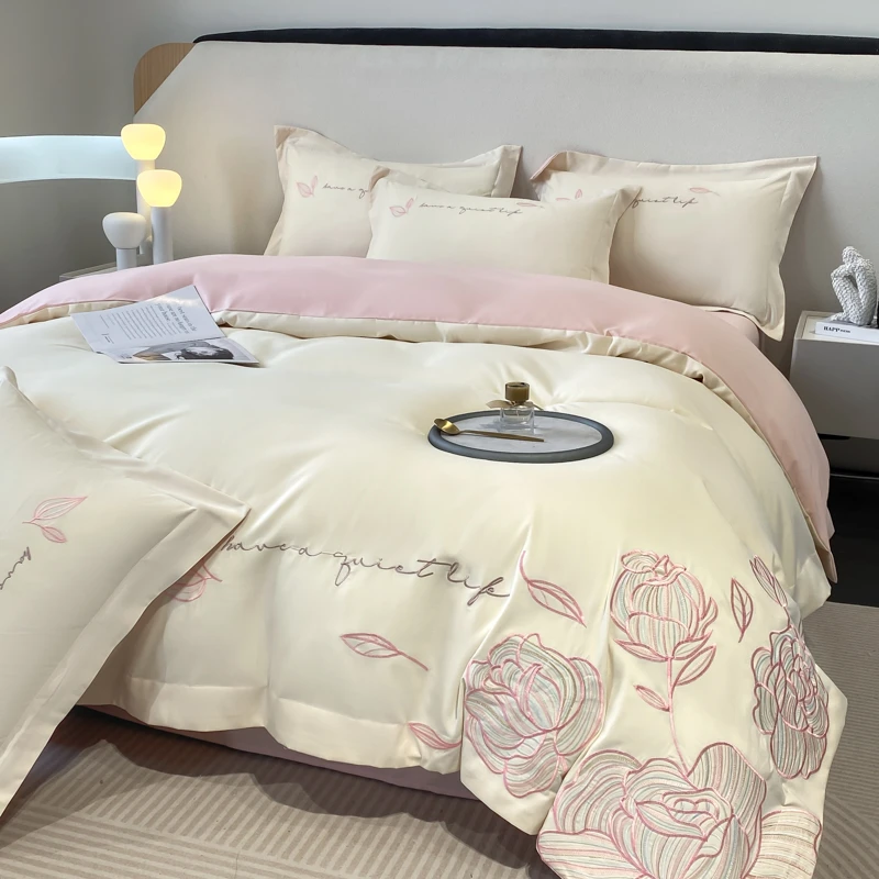 FANYUE/繁悦轻奢A类公主风全棉四件套纯棉刺绣被套被罩床上用品