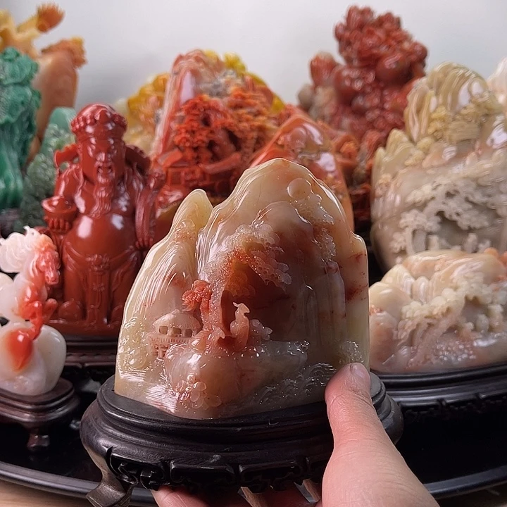 寿山石香山雅聚摆件