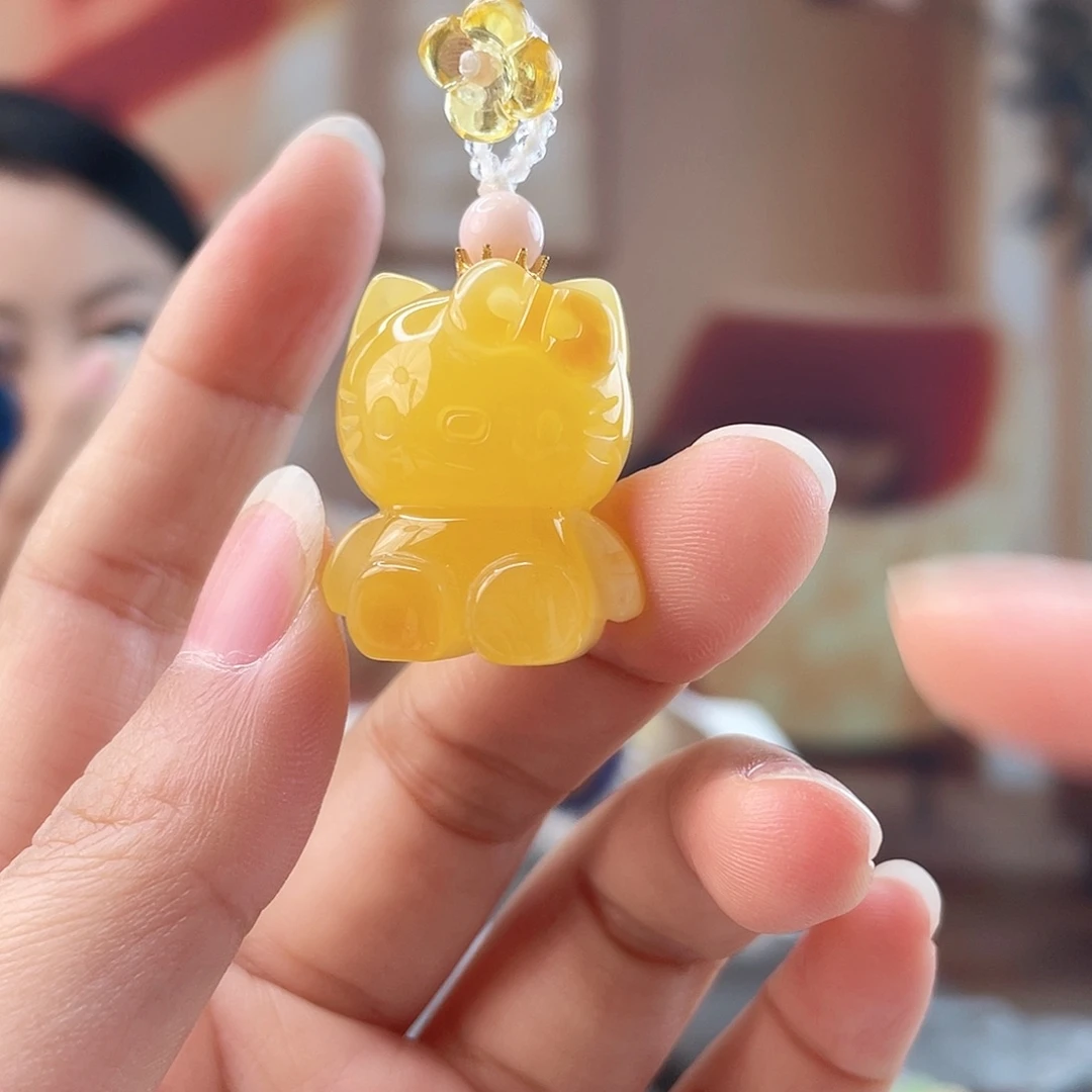 裸石琥珀未镶嵌蜜蜡吊坠