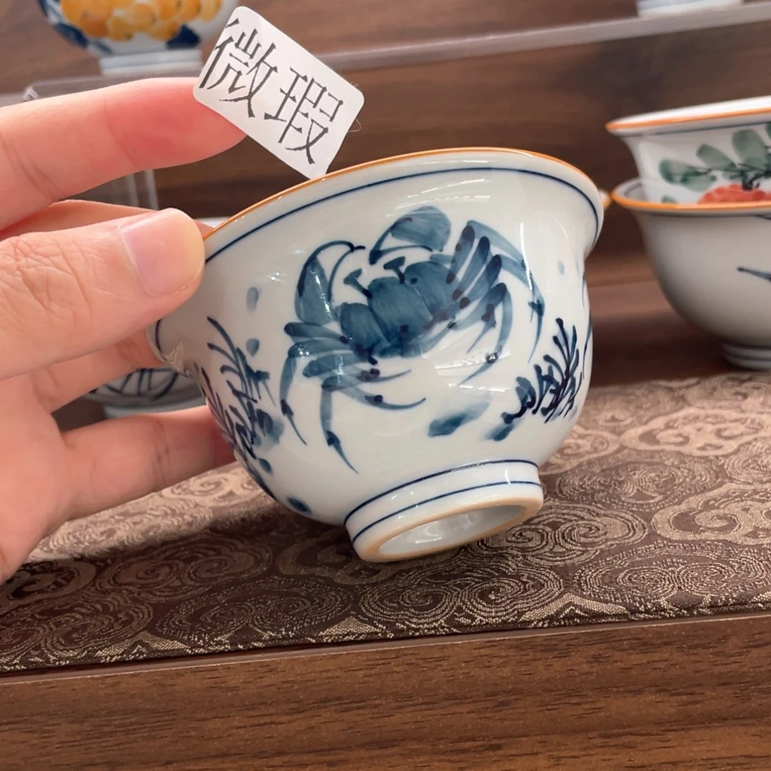 釉下手绘茶具微瑕