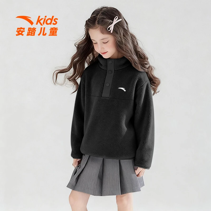 安踏抓绒衣女秋季2025新款加绒内搭上衣保暖摇粒绒外套女运动卫衣