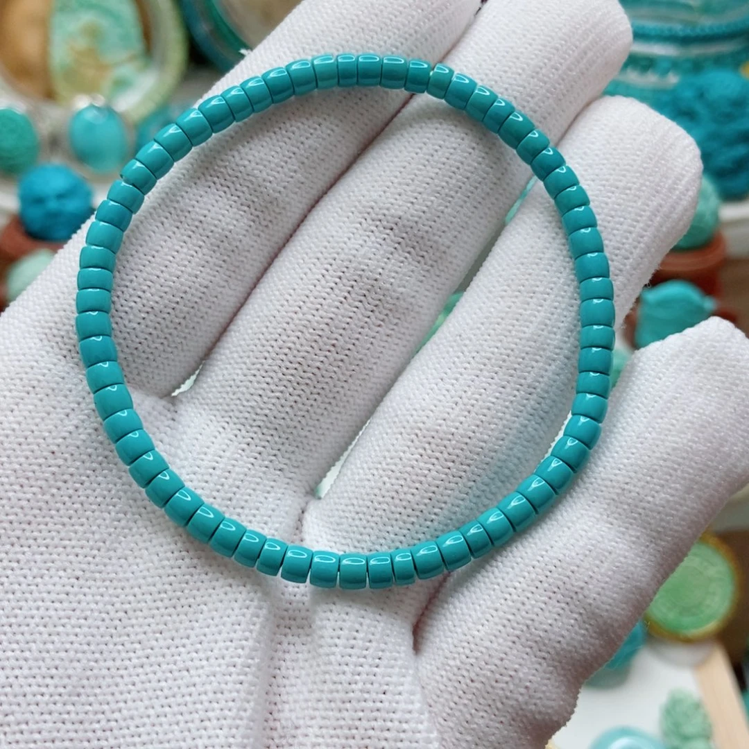 绿松石未镶嵌直切手串3.5mm