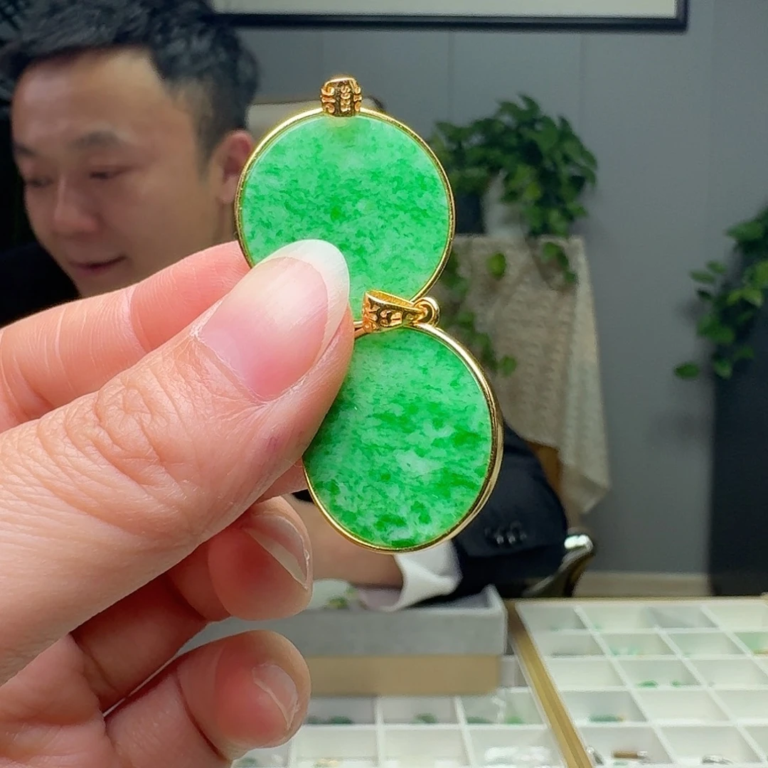 翡翠银S925镶嵌吊坠(不含链)多样性发货其一