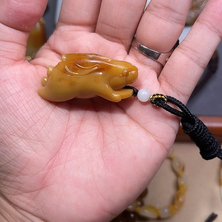 黑***马颈饰未镶嵌和田玉