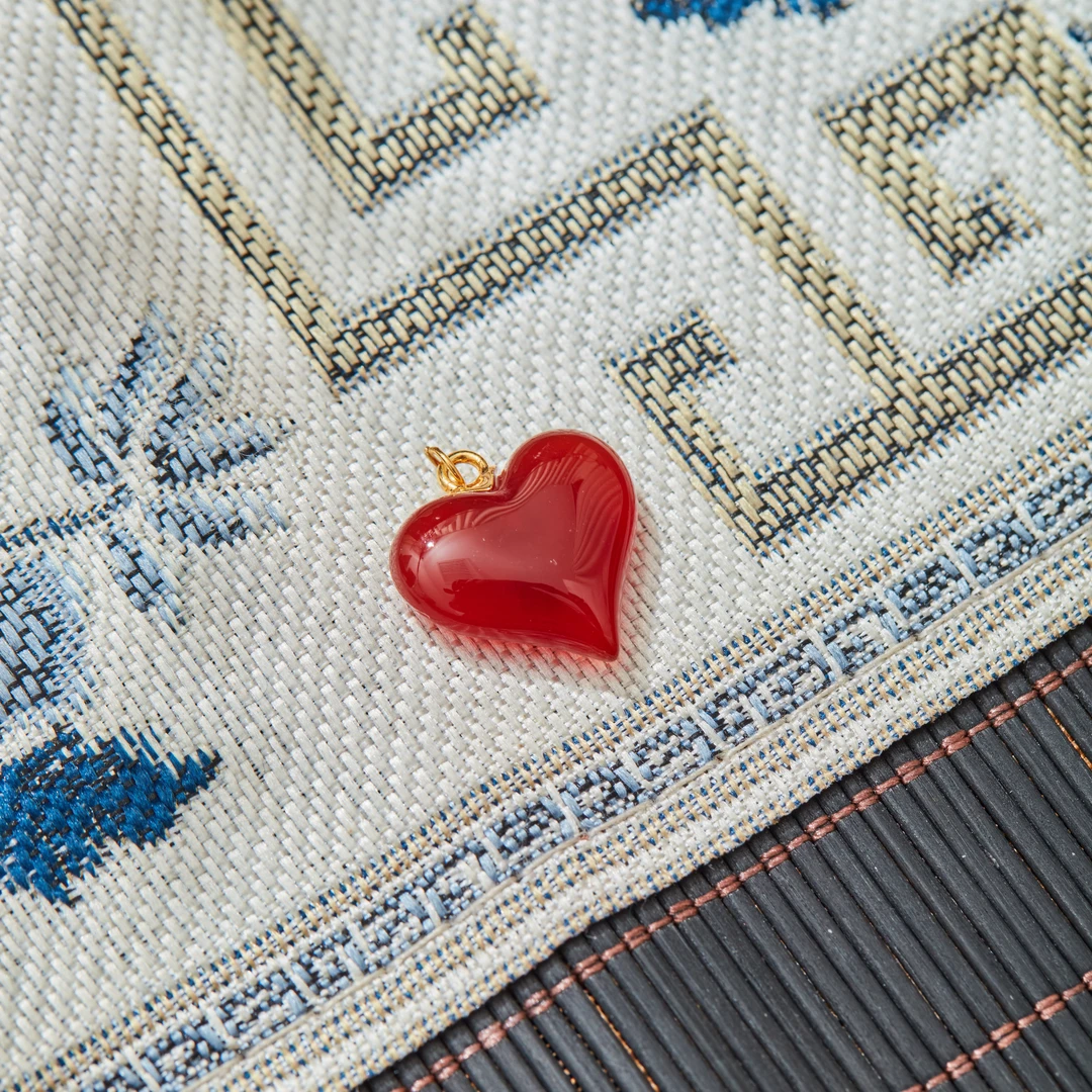 【云上雅岚】满堂丨C54669-18K玛瑙爱心吊坠-16*17mm-多样性发一件