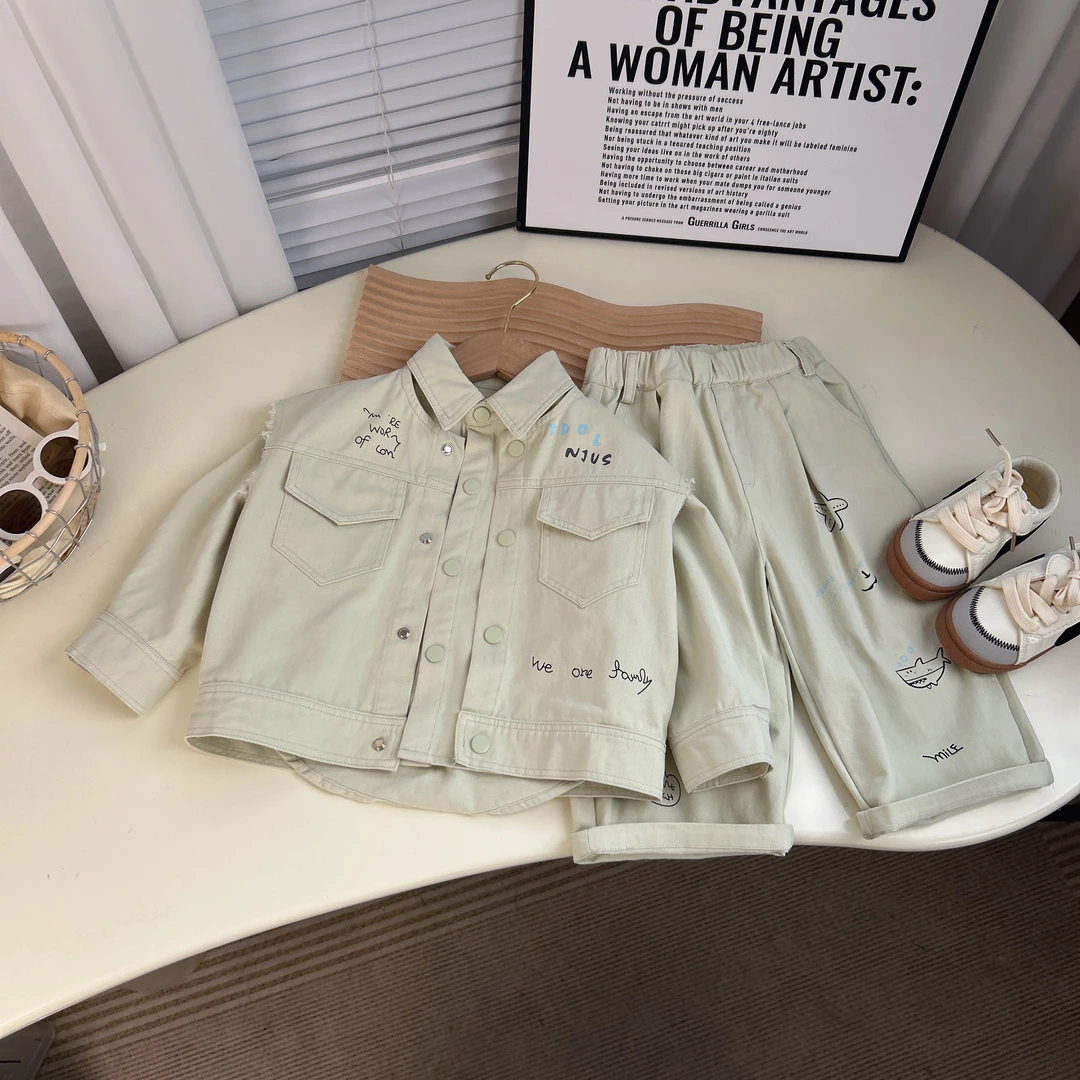 【绿野薄荷】儿童涂鸦马甲三件套BMC25176