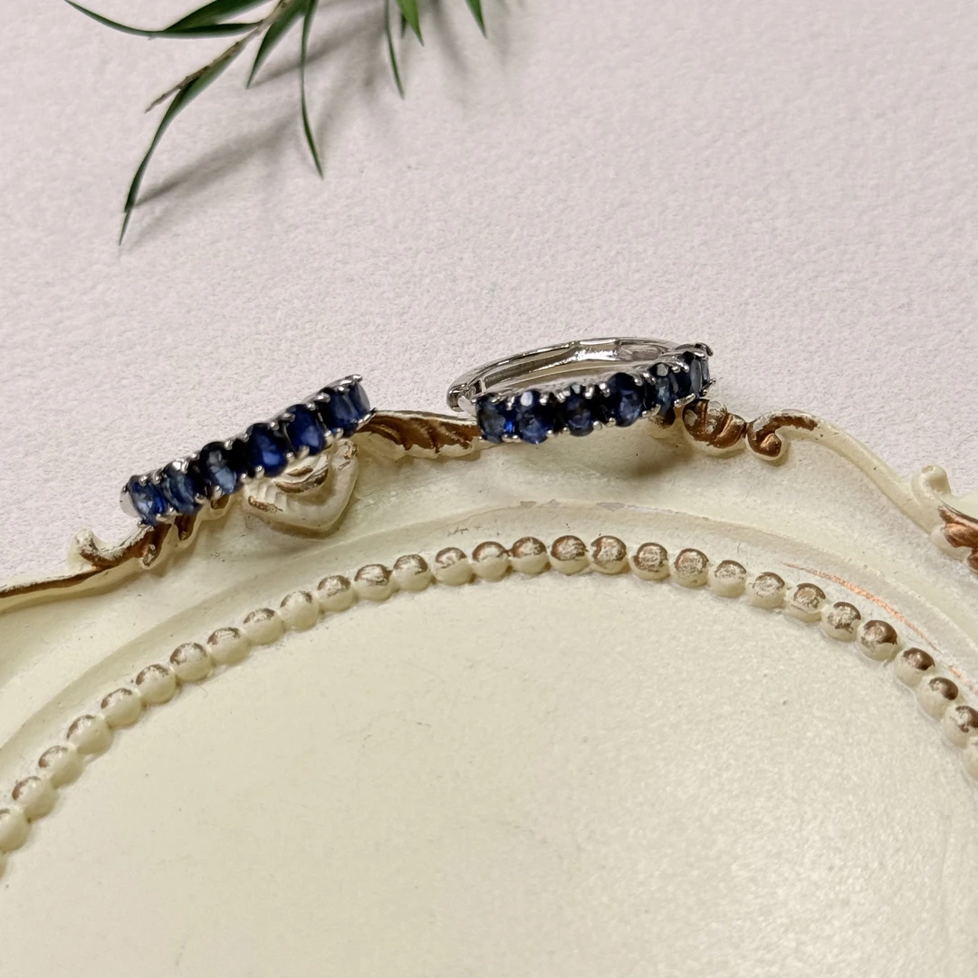 【六六中古】孤品精美s925蓝宝石耳环ty2869