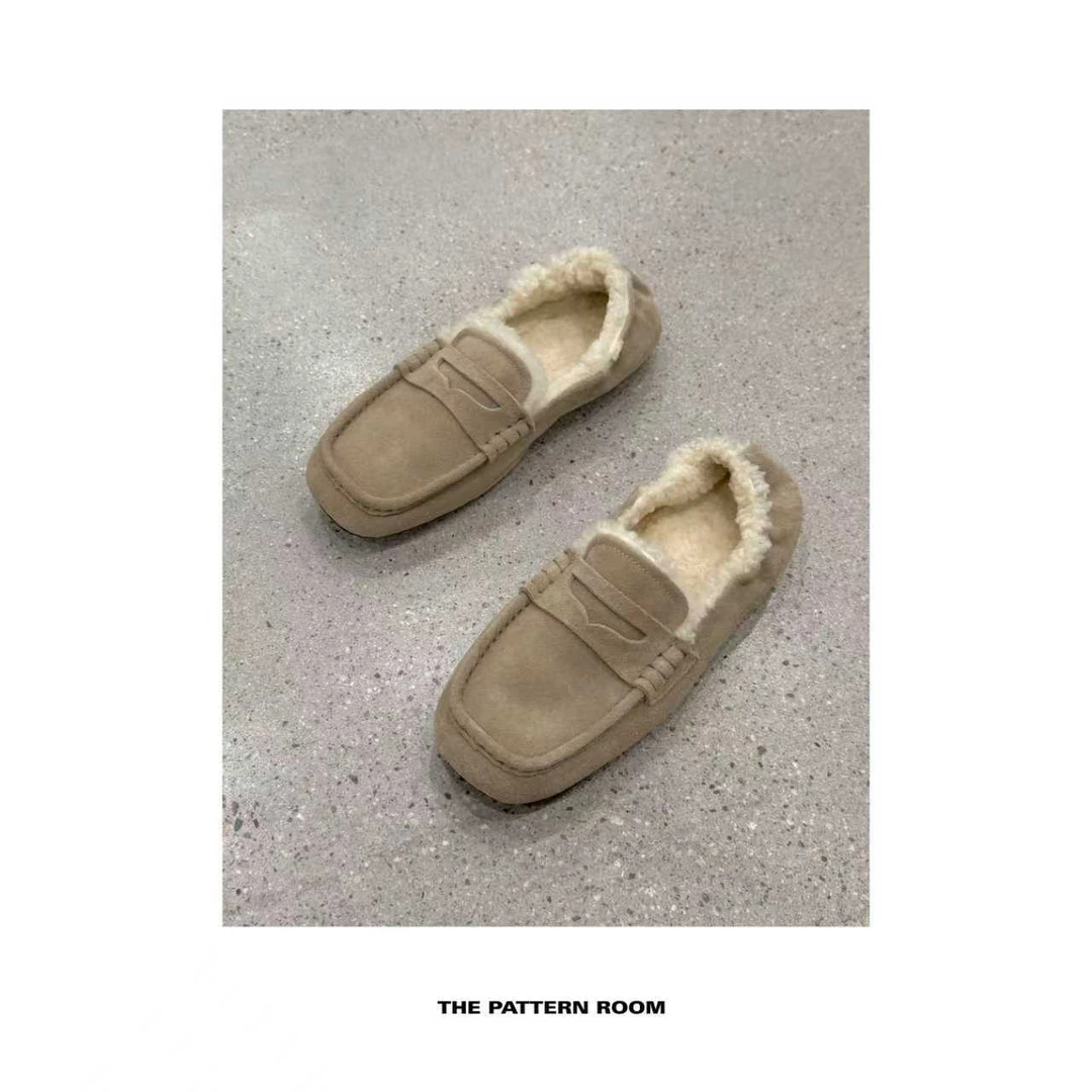 The pattern room | 反冬治愈反绒皮毛一体乐福鞋