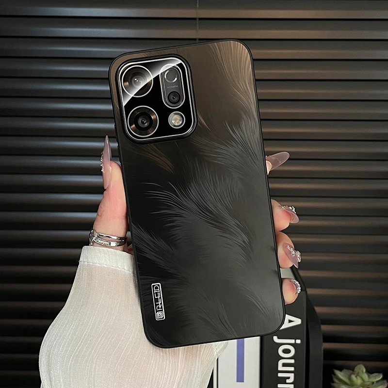 适用OPPOReno14星羽流光手机壳新款高级感全包防摔情侣磨砂保护套