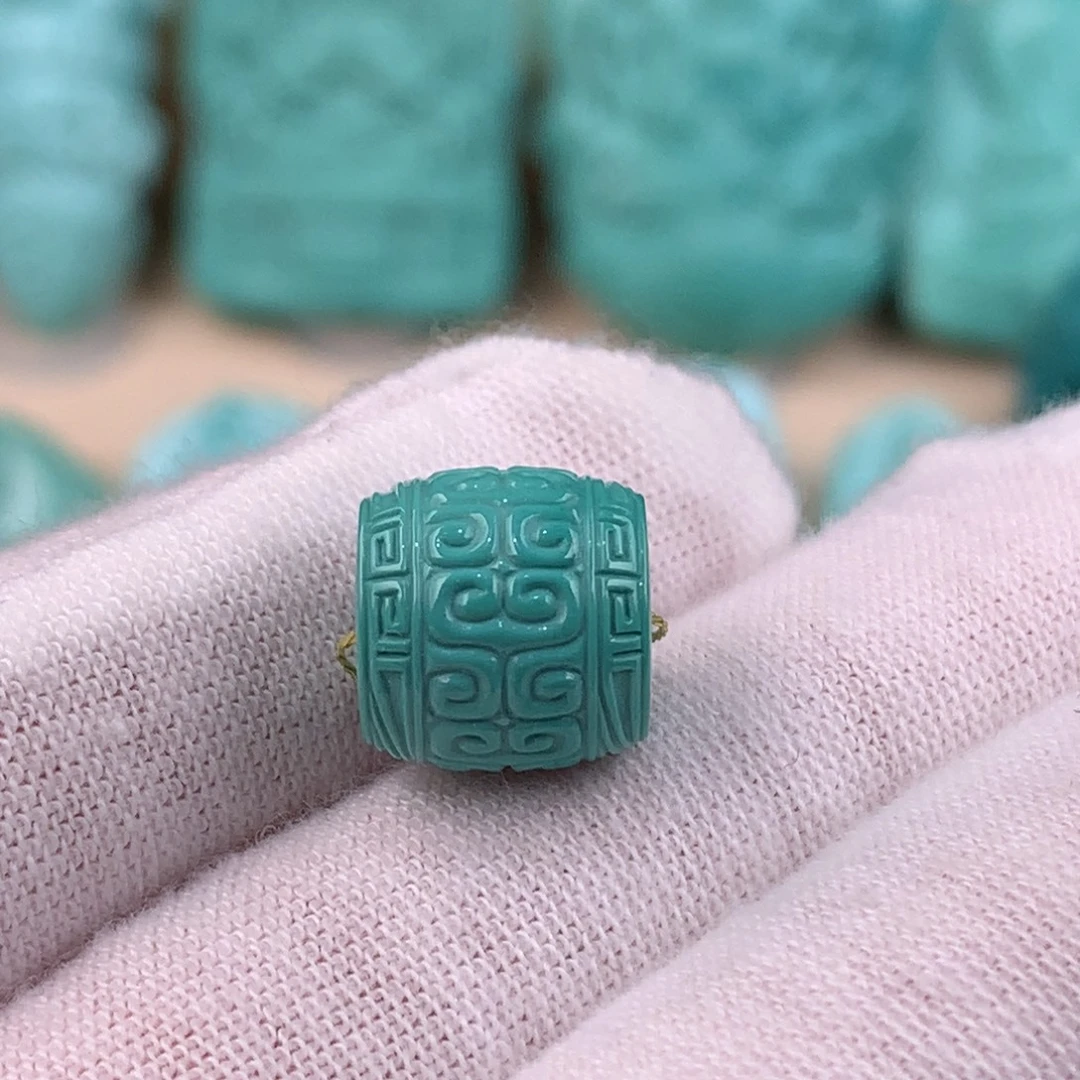 绿松石未镶嵌回纹直切卡11.2