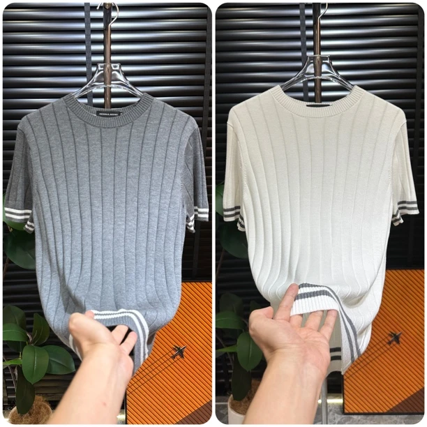【清澈男装轻奢出品】L192/QINGCHE2025/高端欧货针织短袖T恤
