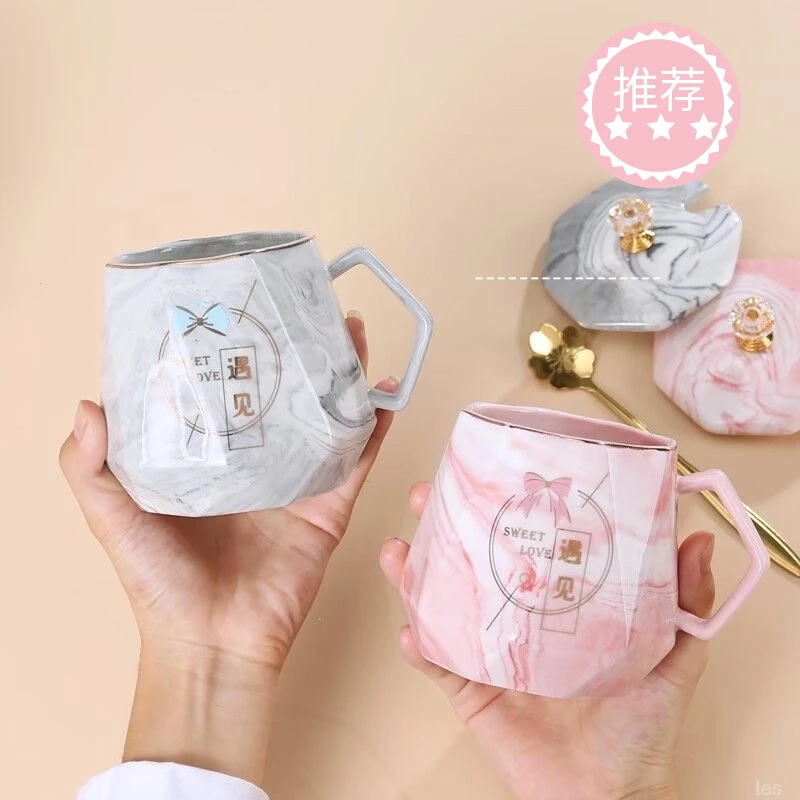 马克杯套装55度恒温杯咖啡杯礼盒自动加热印制大理石纹礼品伴手礼