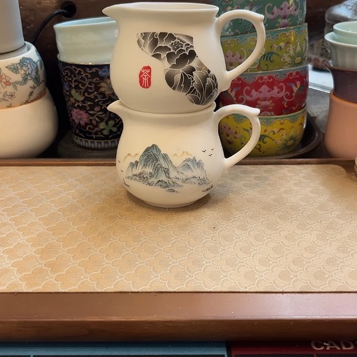瓷片陶瓷公杯微瑕2个