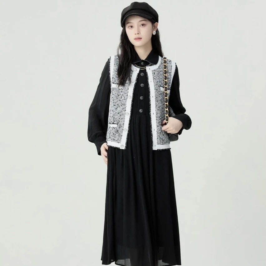 哥弟新款时尚质感小香风千金玛德琳 针织马甲女士 1499231