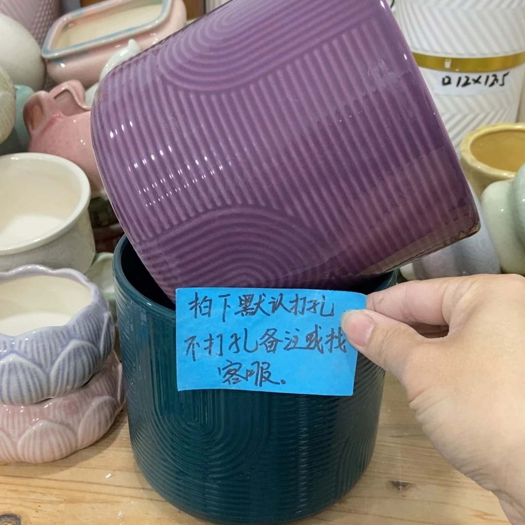 红陶高温陶瓷花盆
