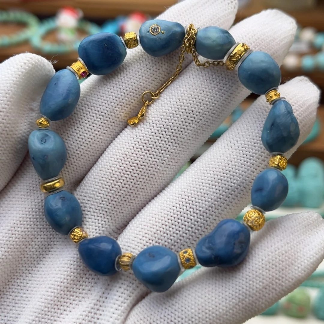 绿松石未镶嵌珠宝奇石克莱因蓝随形