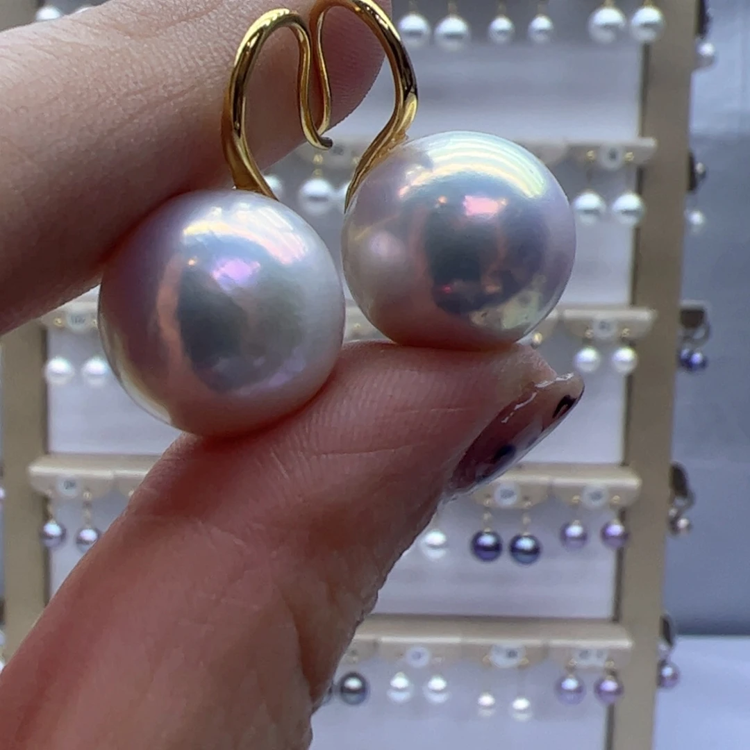 淡水珍珠耳饰银S925镶嵌