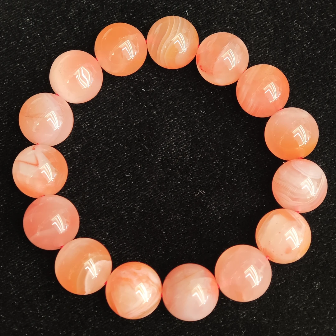 11134樱花粉玛瑙手链