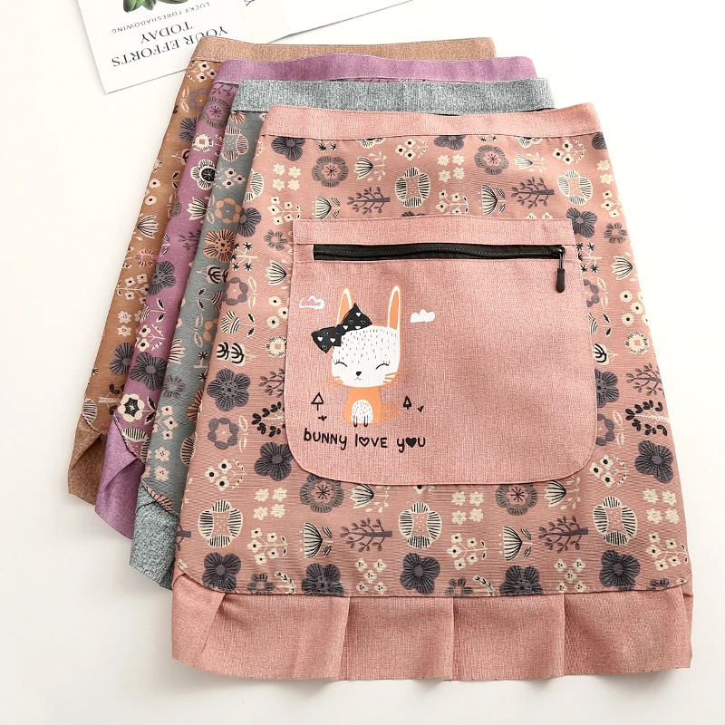 围裙女生高颜值厨房专用上班工作防污卡通印花新品半身裙款耐脏