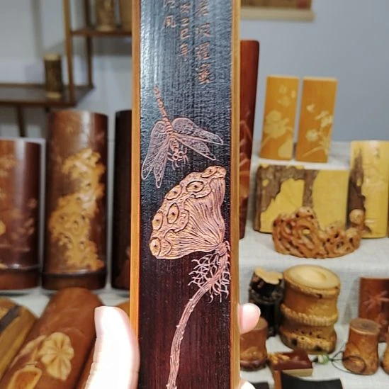 竹竹雕莲蓬香插手把件