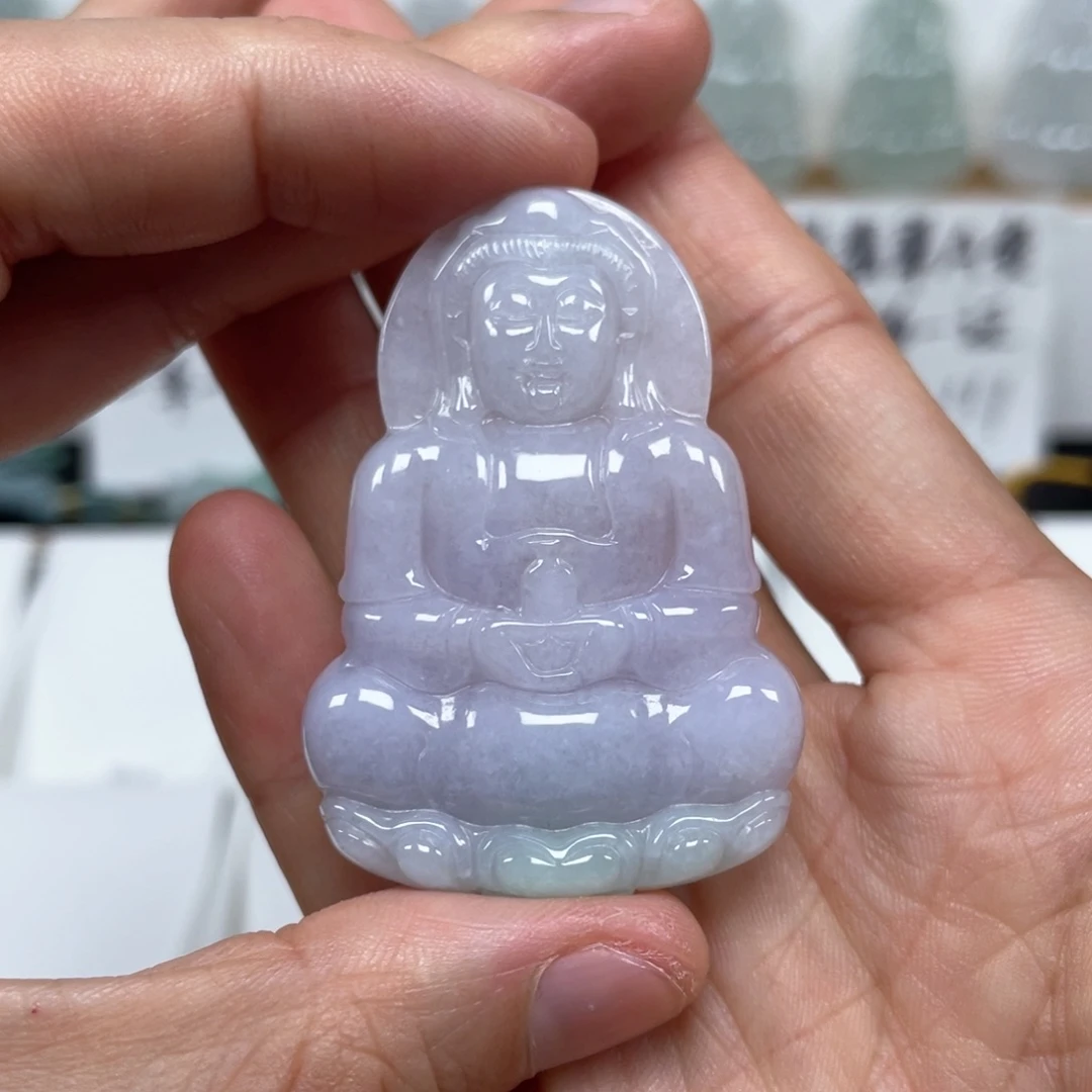 翡翠颈饰未镶嵌天然翡翠A货观音109号