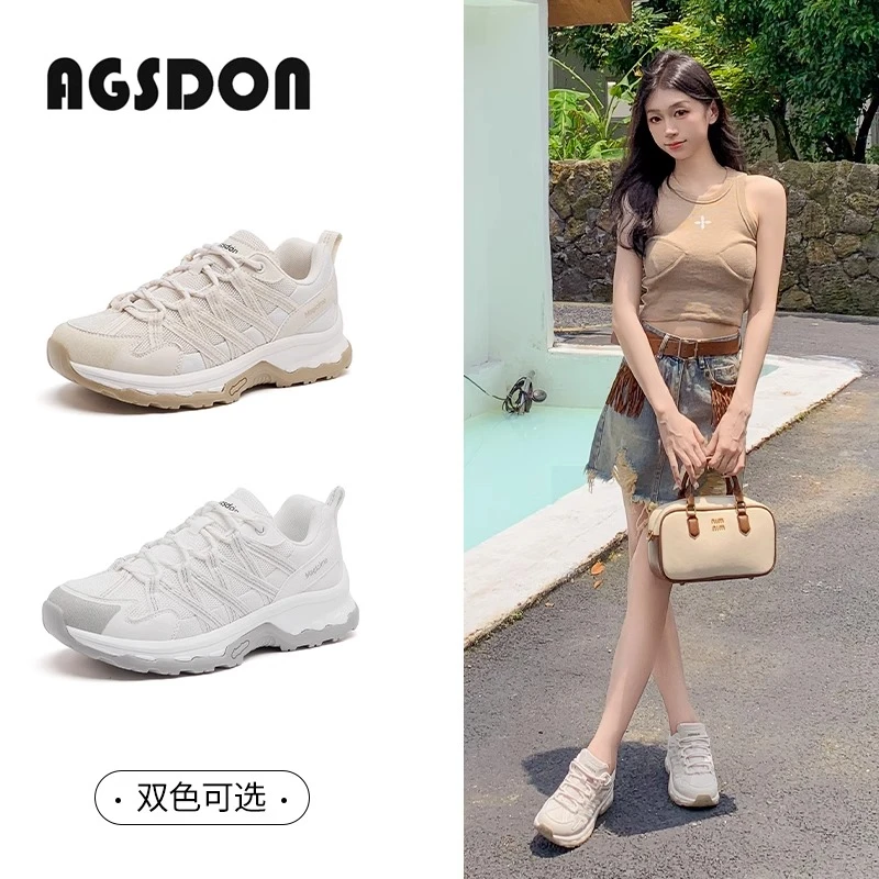 【奥古狮登】登山鞋女厚底3CM百搭老爹鞋休闲爆W243078AA