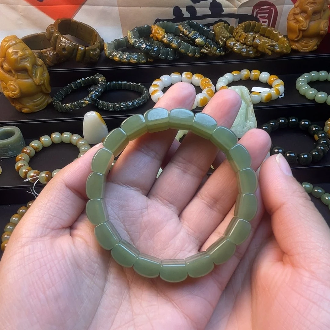 *****蛇纹石玉合金手链