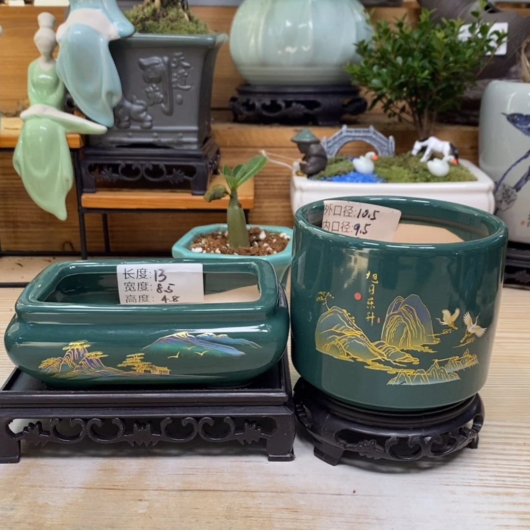 紫砂陶瓷艺术花盆陶瓷