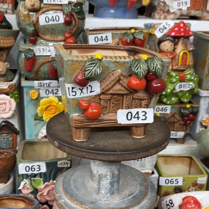 紫砂花盆粗陶材质多肉花盆