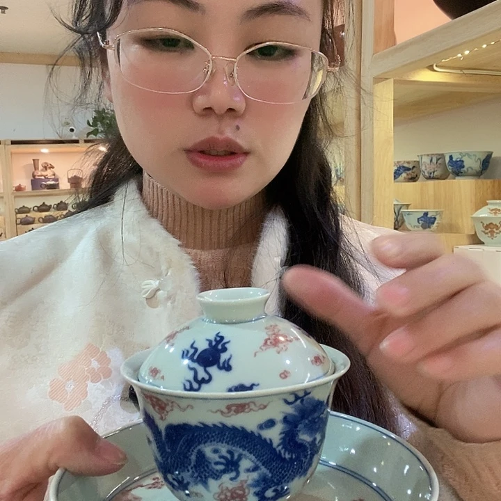 青瓷茶具盖碗壶承