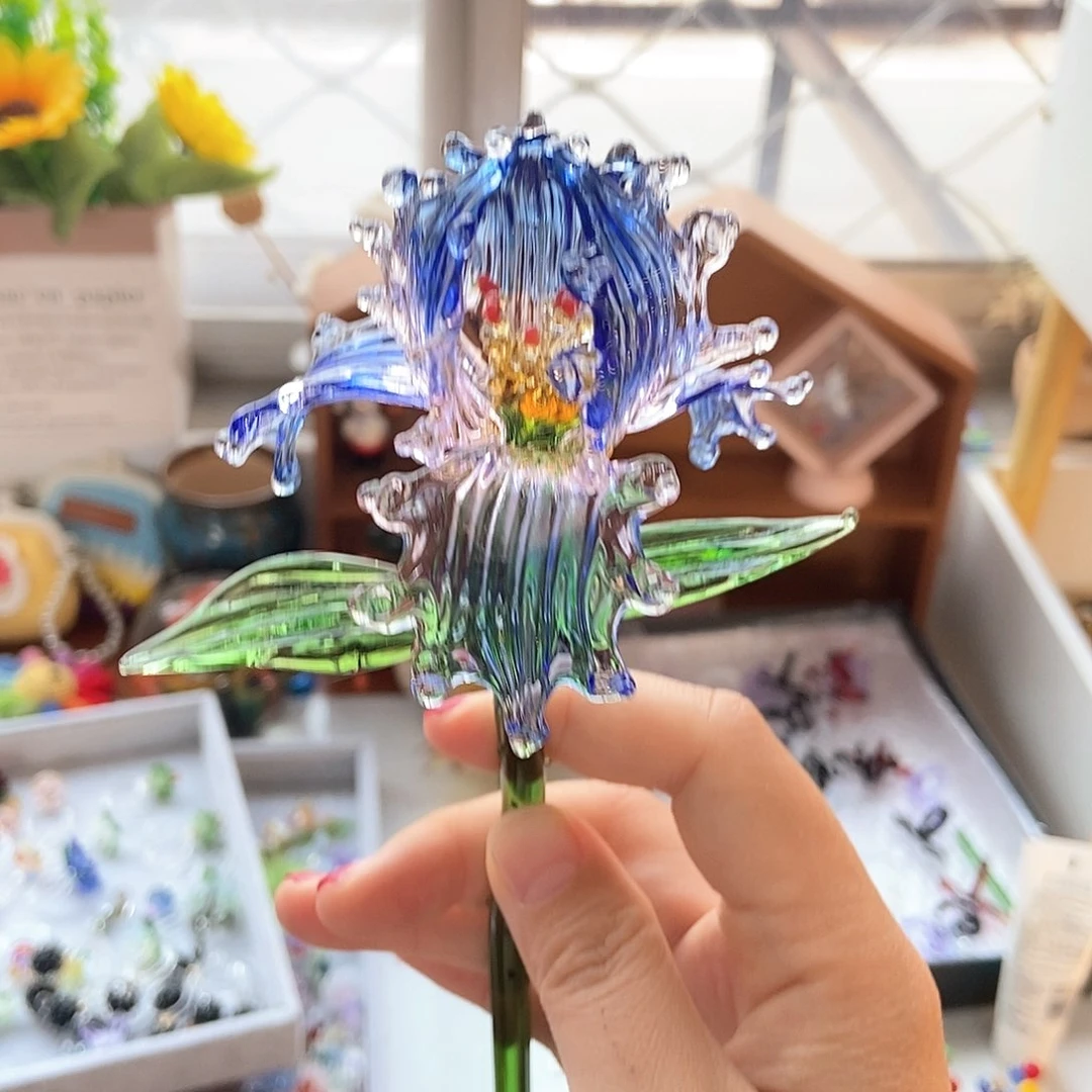 琉璃手工艺品鸢尾花