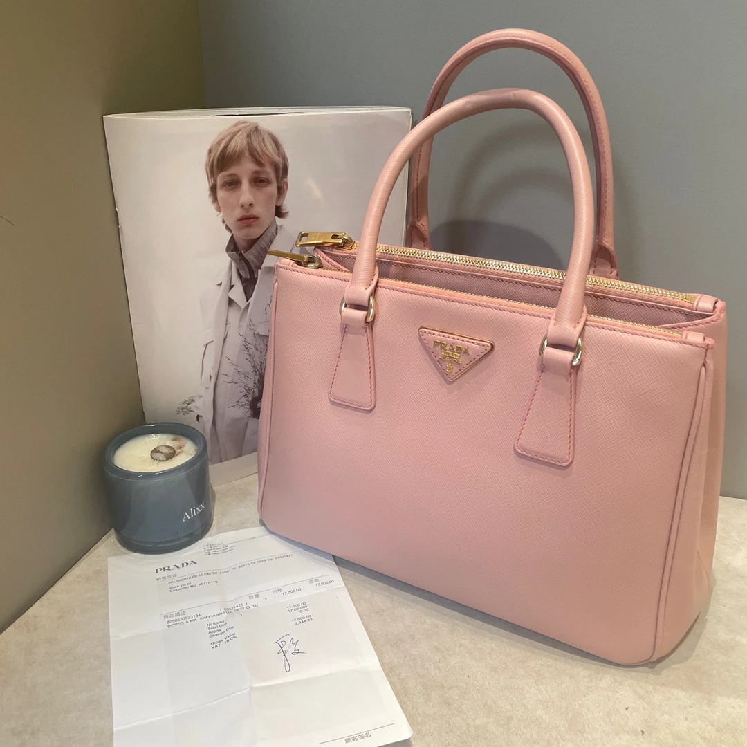95新 Prada/普拉达 PRADA/普拉达 Galleria樱花粉杀手包 28*19