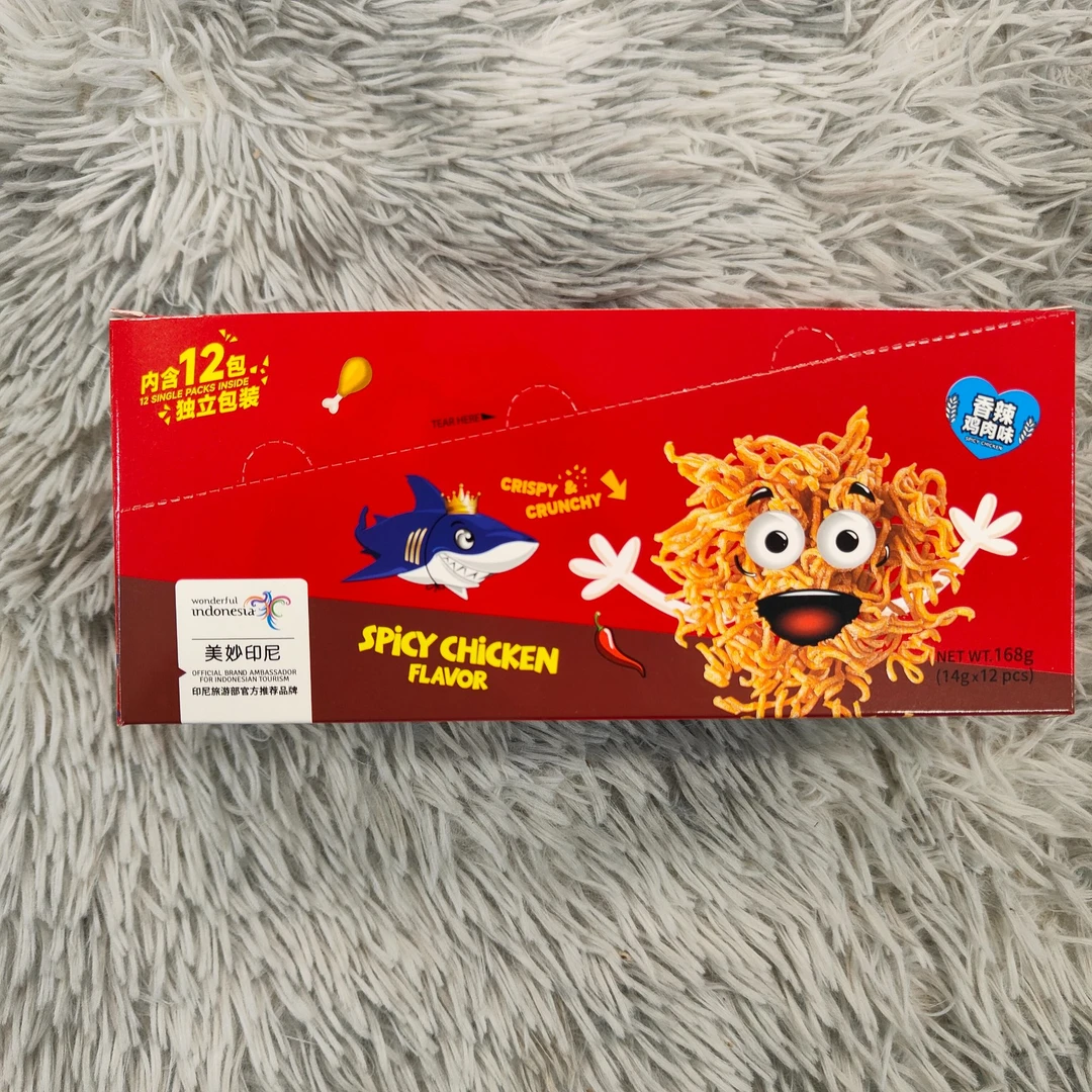 印尼进口啪啪通鲨鱼干脆面（香辣鸡肉味）