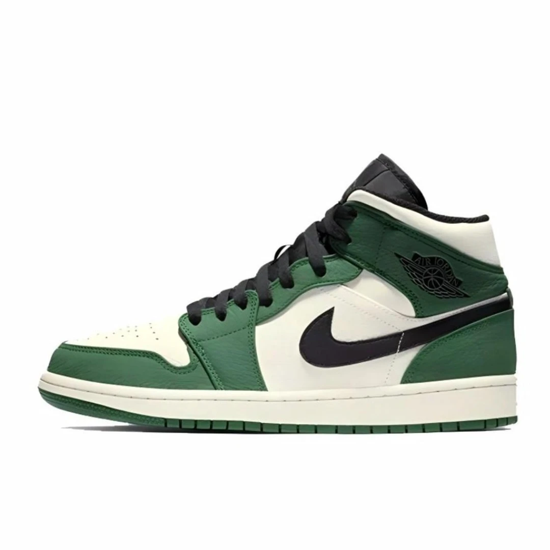 耐克男鞋Air Jordan 1 AJ1白绿脚趾中帮运动训练篮球鞋852542-301