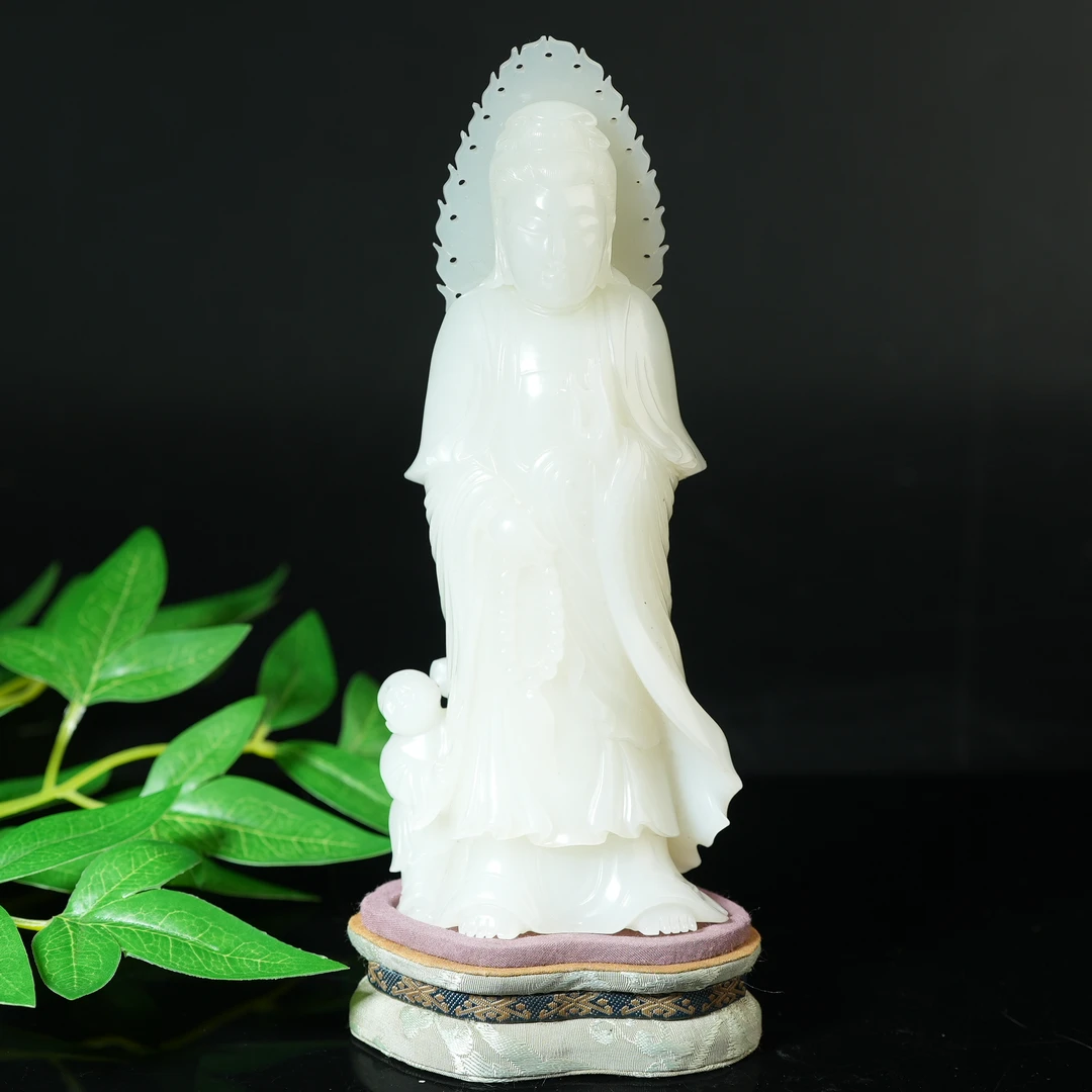 二十世纪中后期和田玉观音【华豫之门】NXQZ241222013