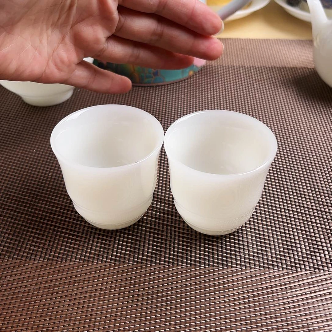 瓷片高档精品皙白足瓷节节高45cc2个