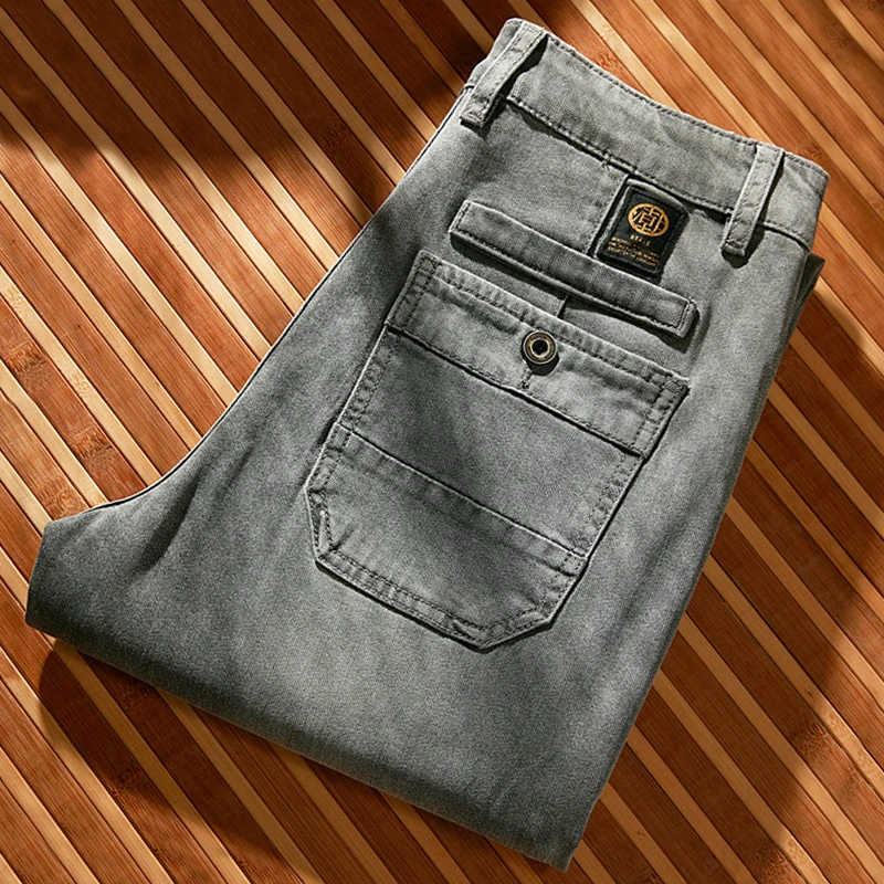 黑灰【莱赛尔】夏季薄款牛仔裤男 直筒青年裤子男装长裤子416