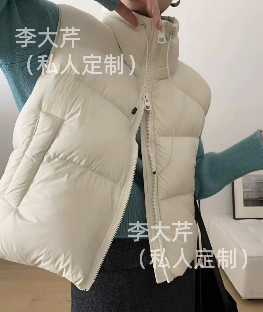 立领蓬松双拉链马甲  韩系加厚款坎肩羽绒时尚简约气质百搭保暖