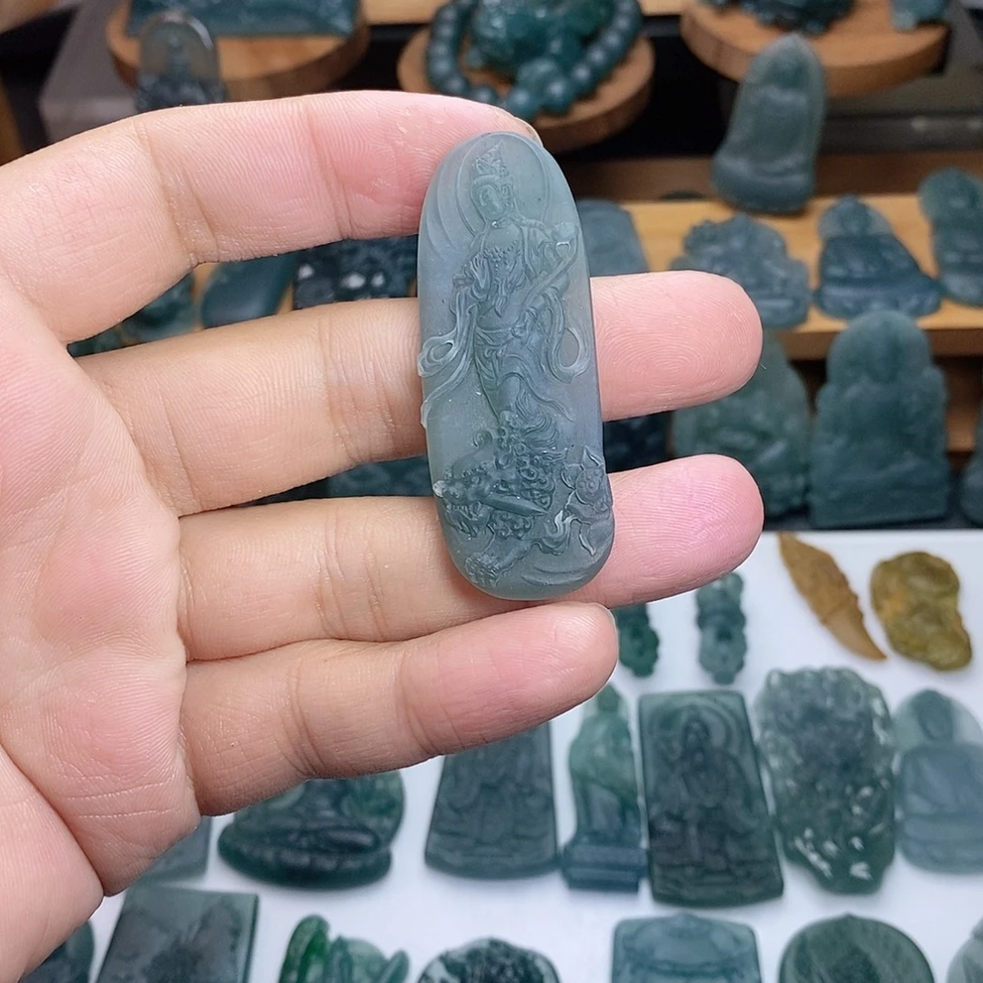 定制翡翠未镶嵌文殊