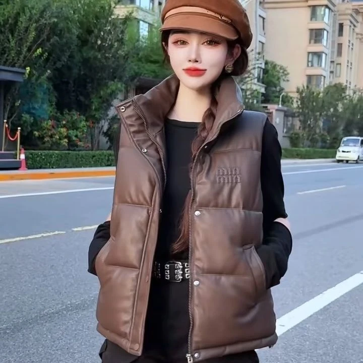 1097秋冬新短款棉服马甲立韩版时尚领外穿坎肩宽松保暖背心外套潮